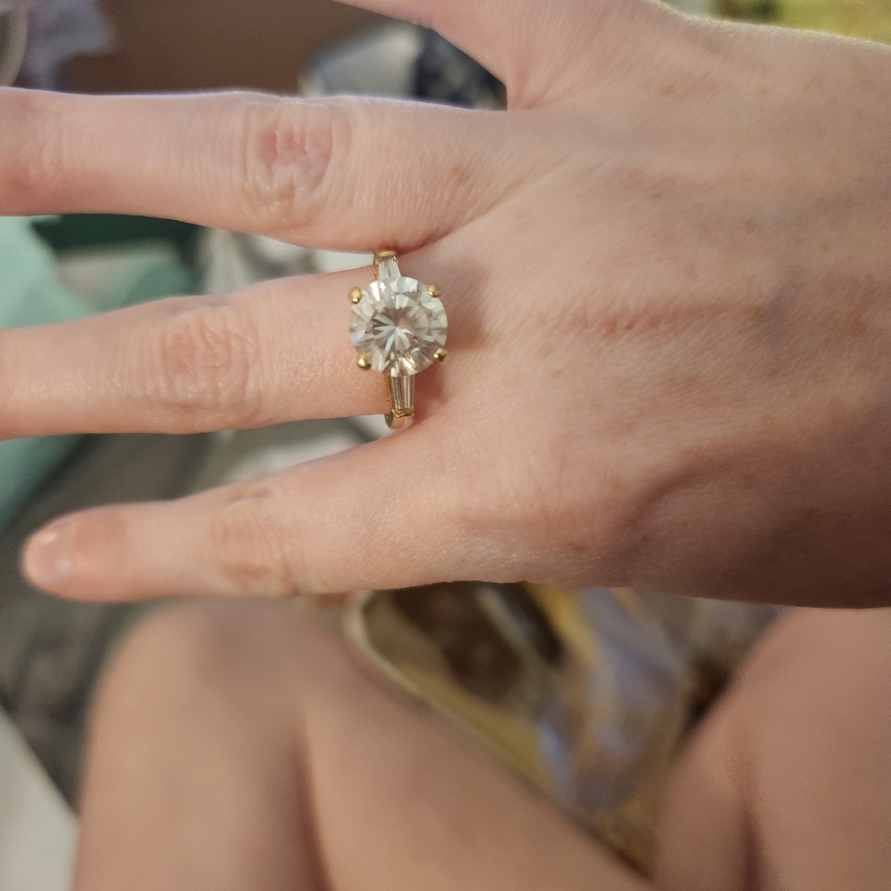 Classic Gold Solitaire Ring with Clear Stone - Unbranded